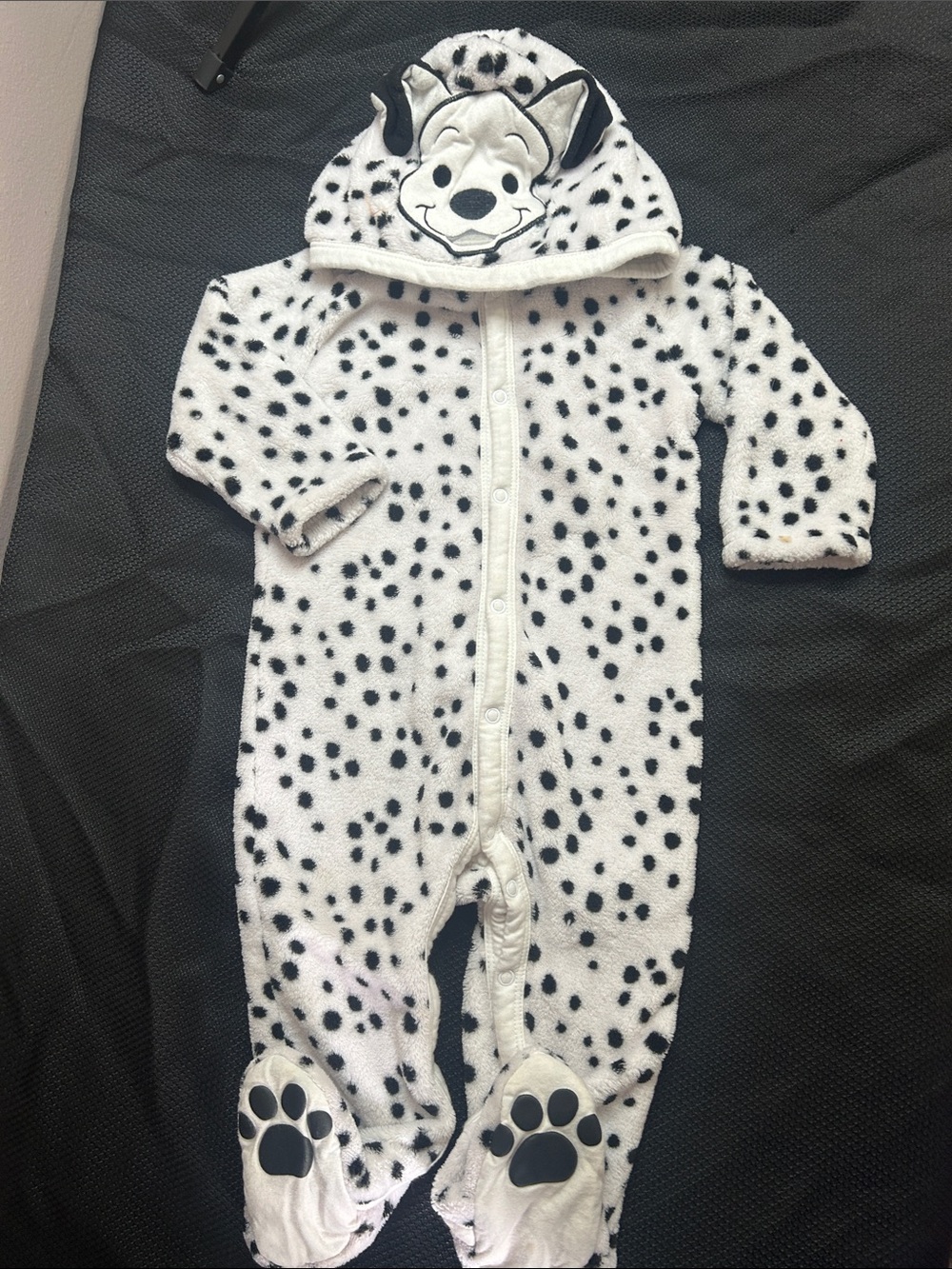 Disney Dalmatian Hooded Footed One-Piece in White and Black